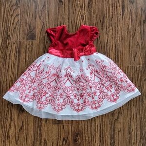 Jona Michelle Toddler Girl Special Occasion Dress Embroidery Red Wine White Sz 2